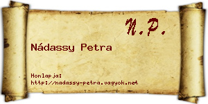 Nádassy Petra névjegykártya